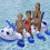 Chenille gonflable blanche et bleue